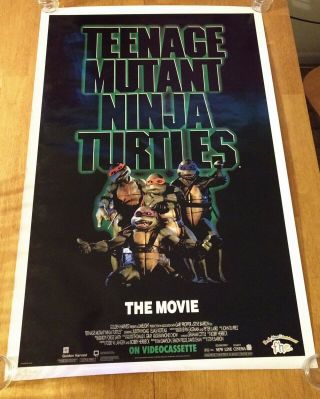 Teenage Mutant Ninja Turtles Rolled Orig Video Movie Poster Tmnt (1990)