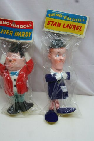 1960s Stan Laurel & Oliver Hardy Bend - Em Dolls Knickerbocker Toy Larry Harmon