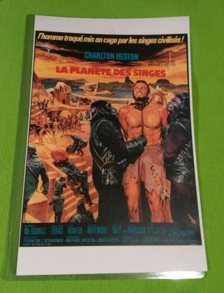 Planet Of The Apes Promotional Poster / Charlton Heston / French Ad