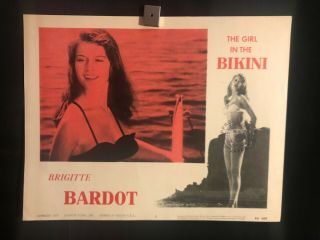 Girl In The Bikini 1958 Lobby Card Movie Poster Brigitte Bardot Beach Swimsuit