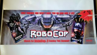 Robocop 1 And 2 Vhs Poster Vintage Banner Extremely Rare Video Retail Promo 90s