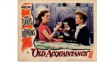 Old Acquaintance Release Lobby Card Bette Davis Miriam Hopkins