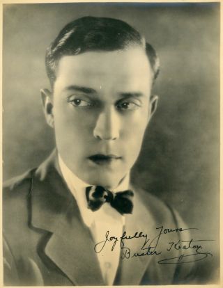 Buster Keaton - Silent Film Comedian/1922 Vintage Photograph W/facsimilesignature