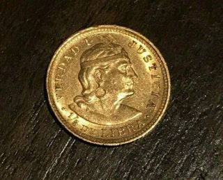Peru 1906 Gold 1/5 Libra Coin