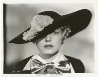 Striking 1935 Art Deco Hollywood Fashion Photograph Mona Barrie In Royer Hat