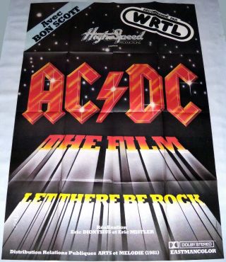 Ac/dc The Movie : Let There Be Rock Music 1980s Australia Large French Poster