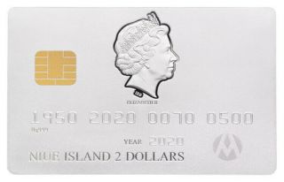 Credit Card 70th Anniversary Silver Coin $2 Niue 2020