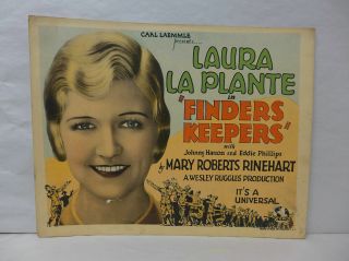 Finders Keepers 1928 Lobby Card Movie Memorabilia Laura La Plante