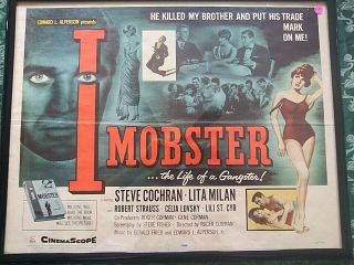 Vintage Movie Poster Half Sheet " I Mobster " 22 X 28 1959