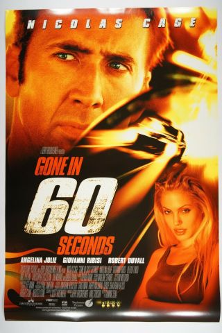 Gone In 60 Seconds 1sh Ds Nm Movie Poster 2000 Nic Cage Angelina Jolie