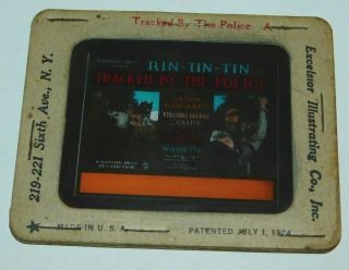 1927 " Tracked By The Police " Movie Theater Promotional Glass Slide