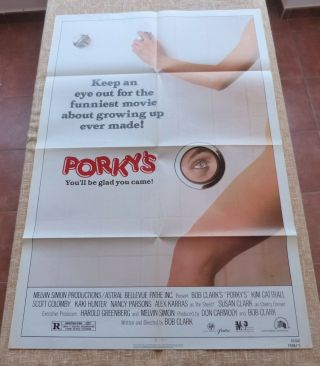 Porky´s Movie Poster,  Folded,  One Sheet,  Year 1982,  Kim Cattrall,  Usa