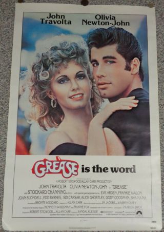 Grease 1 - Sheet Movie Poster - John Travolta,  Olivia Newton - John - 1978