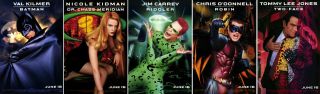 Batman Forever (1995) Vintage Movie Posters Set,  Rolled And