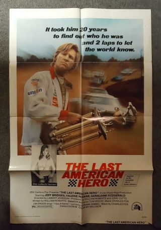 The Last American Hero 1973 Folded One Sheet Movie Poster Jeff Bridges