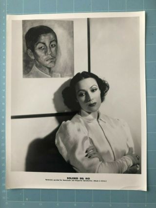 Photo Of Dolores Del Rio Photo Posing With Roberto Montenegro Painting Behind