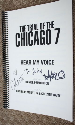 Signed The Trial Of The Chicago 7 Promo Sheet Music Celeste Daniel Pemberton