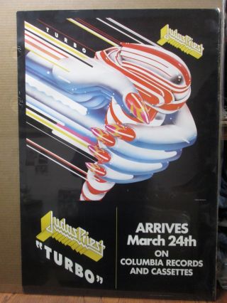 Vintage 1986 Judas Priest " Turbo " Advertisement Rock Band Poster 12877