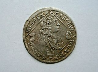 Hungary Silver 1/4 Thaler 1732 Nb Karl (charles) Vi 1711 - 1740 Ad.  Nagybanya