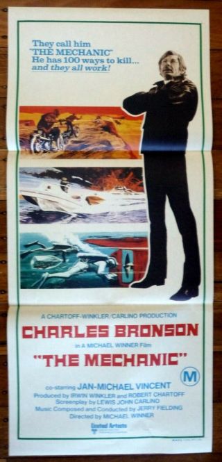 The Mechanic 1972 Australian Daybill Movie Poster Charles Bronson