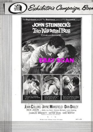 The Wayward Bus Pressbook,  Joan Collins,  Jayne Mansfield - - - - - Plus Poster - - - - -