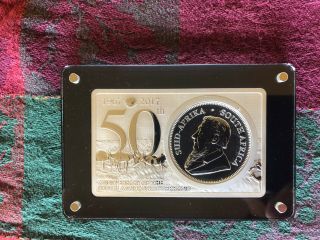 2017 South Africa Silver Krugerrand 1 Ounce Coin And 2 Ounce Bar Set In Wood Box 4