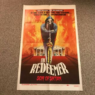 Vtg The Redeemer Son Of Satan Theatrical One Sheet Poster Horror Cult 1978