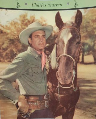Charles Starrett 1951 Tv Cowboy Vtg Dixie Cup Ice Cream Photo Premium