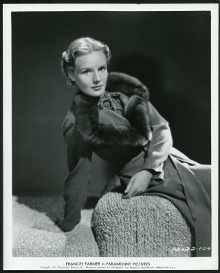Frances Farmer In Stunning Portrait 1937 Paramount Pictures Photo