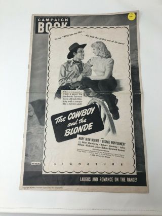 The Cowboy And The Blonde Campaign Book Hughes George Montgomery 1941