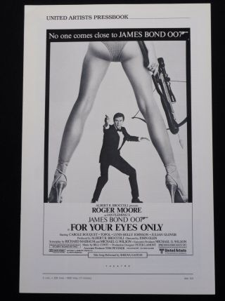 For Your Eyes Only 1981 Roger Moore James Bond 007 Pressbook