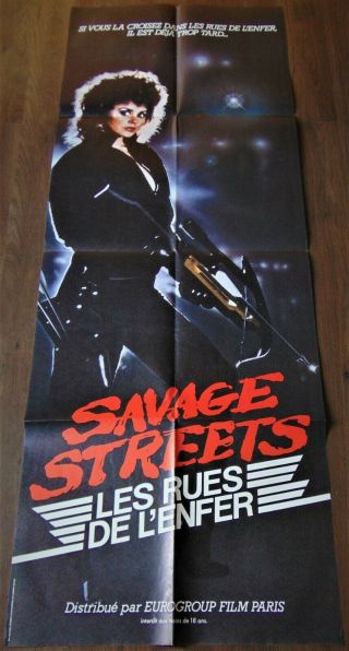 Savage Streets French Movie Poster 23 " 63 " 1984 Linda Blair