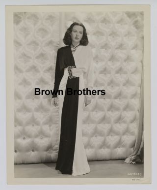 Vintage 1930s Hollywood Hedy Lamarr In Stunning Black & White Gown Photo - Bb