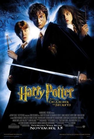 Harry Potter Chamber Of Secrets Movie Poster 2 Sided Final 27x40