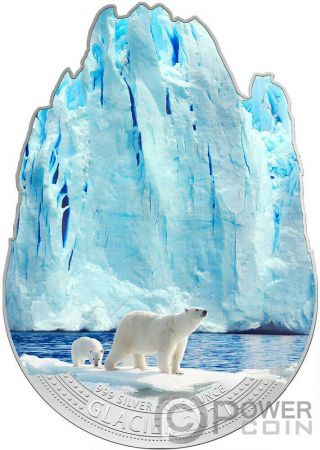 Glacier Polar Bears 1 Oz Silver Coin 2$ Fiji 2021