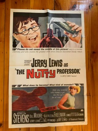 The Nutty Professor One Sheet 1963 Jerry Lewis,  Stella Stevens