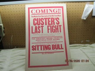 1926 Window Card Poster - Custers Last Fight By Thomas H.  Ince