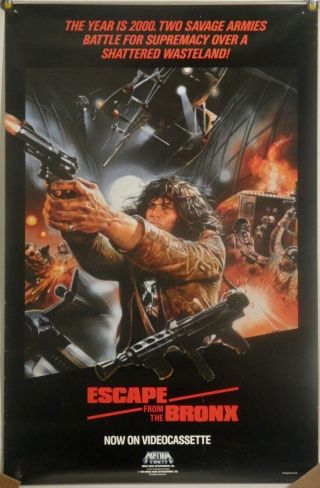 Escape From The Bronx Rolled Orig Video Movie Poster Enzo Sciotti Art (1985)