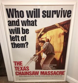 The Texas Chainsaw Massacre (1974) Horror Movie Poster Framed Print (24”x36”)