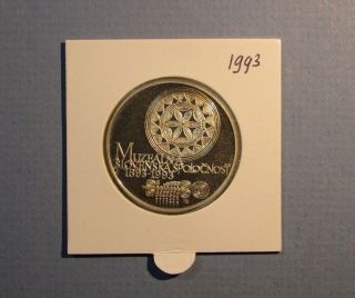 1993 Czech & Slovak Rep 100 Korun Museum Silver Proof Coin Czechoslovakia Csfr