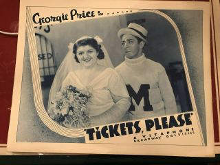 Tickets Please 1935 Vitaphone 11x14 " Comedy Short Lobby Card Georgie Price