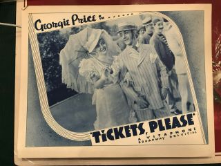 Tickets,  Please 1935 Vitaphone Comedy Short 11x14 " Lobby Card Georgie Price