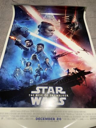Disney Star Wars The Rise Of Skywalker Ds Double Sided Theatrical Poster 27x40 B