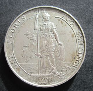 British Silver Proof Florin/two Shillings Edward Vii 1902 Uncirculated