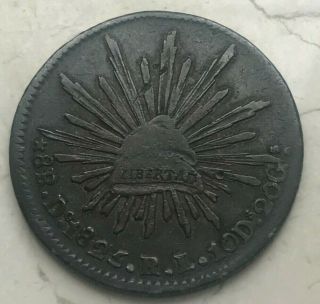 1825 Do Rl Mexico 8 Reales - Dark Silver - Scarce Durango