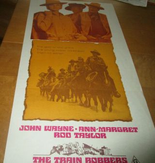 The Train Robbers 1973 Australian Daybill Movie Poster 13x26 John Wayne Ann M