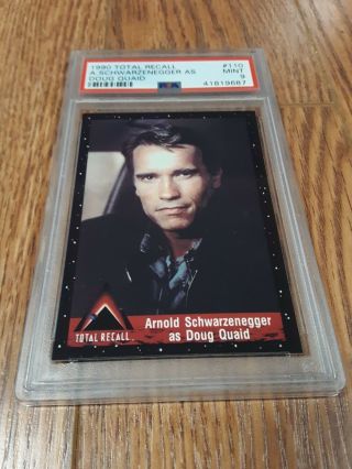 1990 Pacific Total Recall Movie Card Psa 9 Arnold Schwarzenegger Sharon Stone