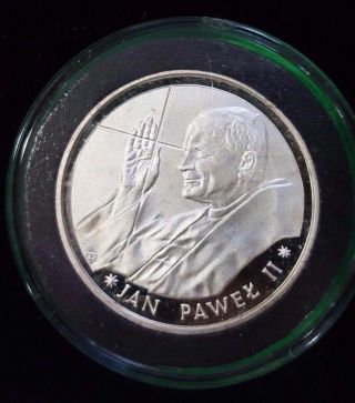 Poland 10,  000 Zlotych,  Pope John Paul Ii,  1988 Proof Silver Coin