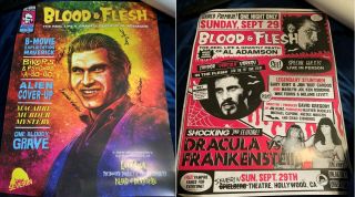 Two 18 X 24 Posters Al Adamson Blood & Flesh Severin Promo Signed