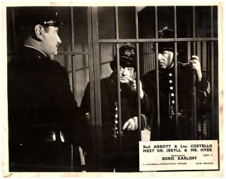 Bud Abbott & Lou Costello Meet Dr.  Jekyll & Mr.  Hyde Lobby Card In Jail